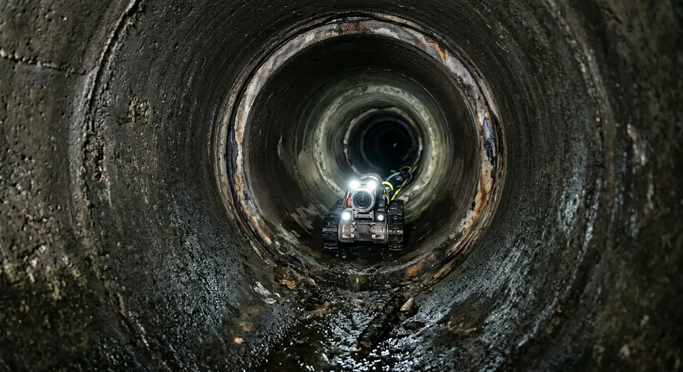 Robotic sewer camera inspecting pipe interior for Sewer Line Repair in Hobart